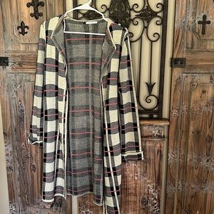 Longline Plaid Cardigan